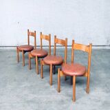 Mid-Century Modern Dining Chairs in the style of Charlotte Perriand, France, 1960s, Set of 4