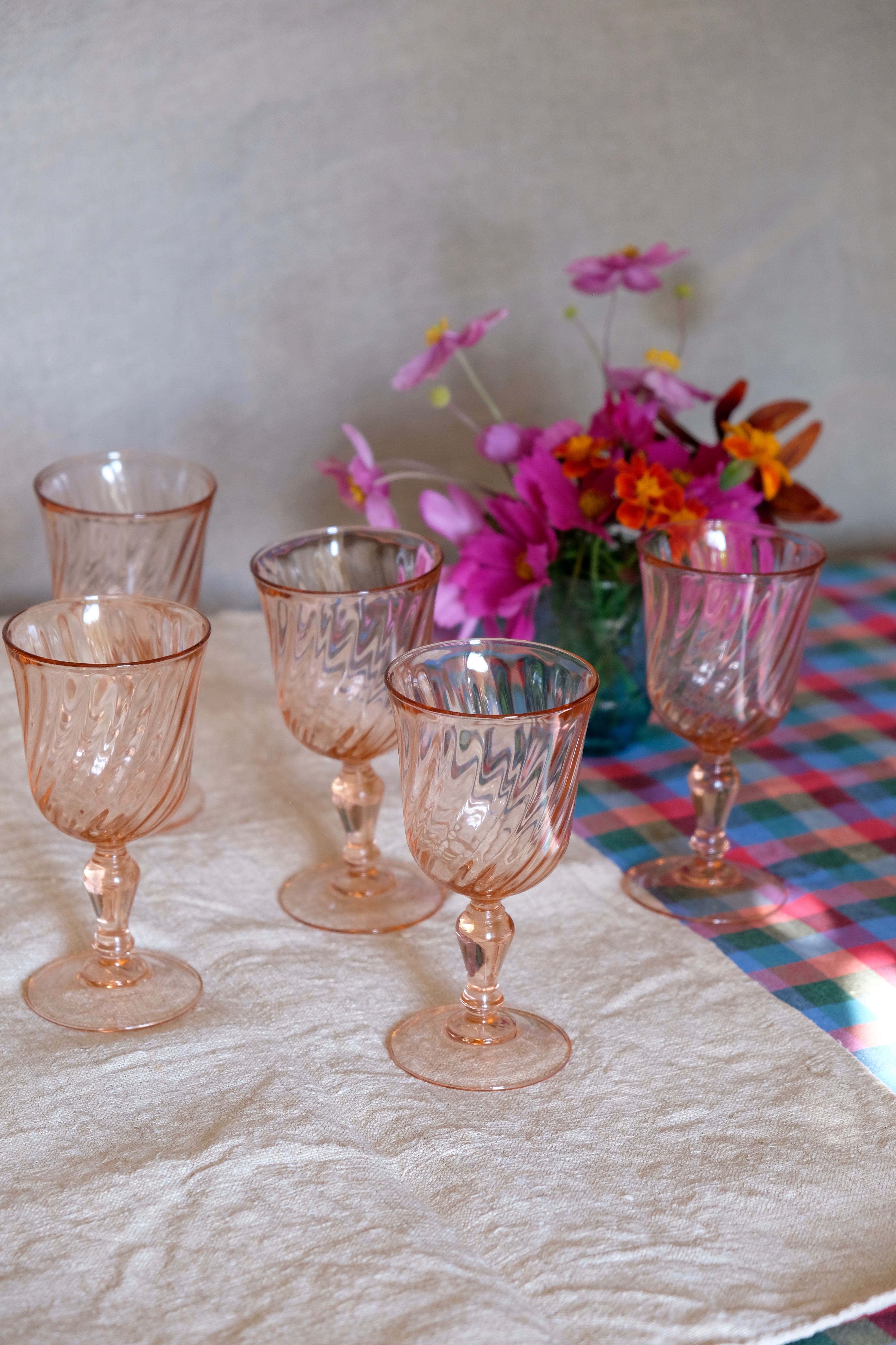 Rosaline Luminarc Arcoroc Pink Red Wine Glasses