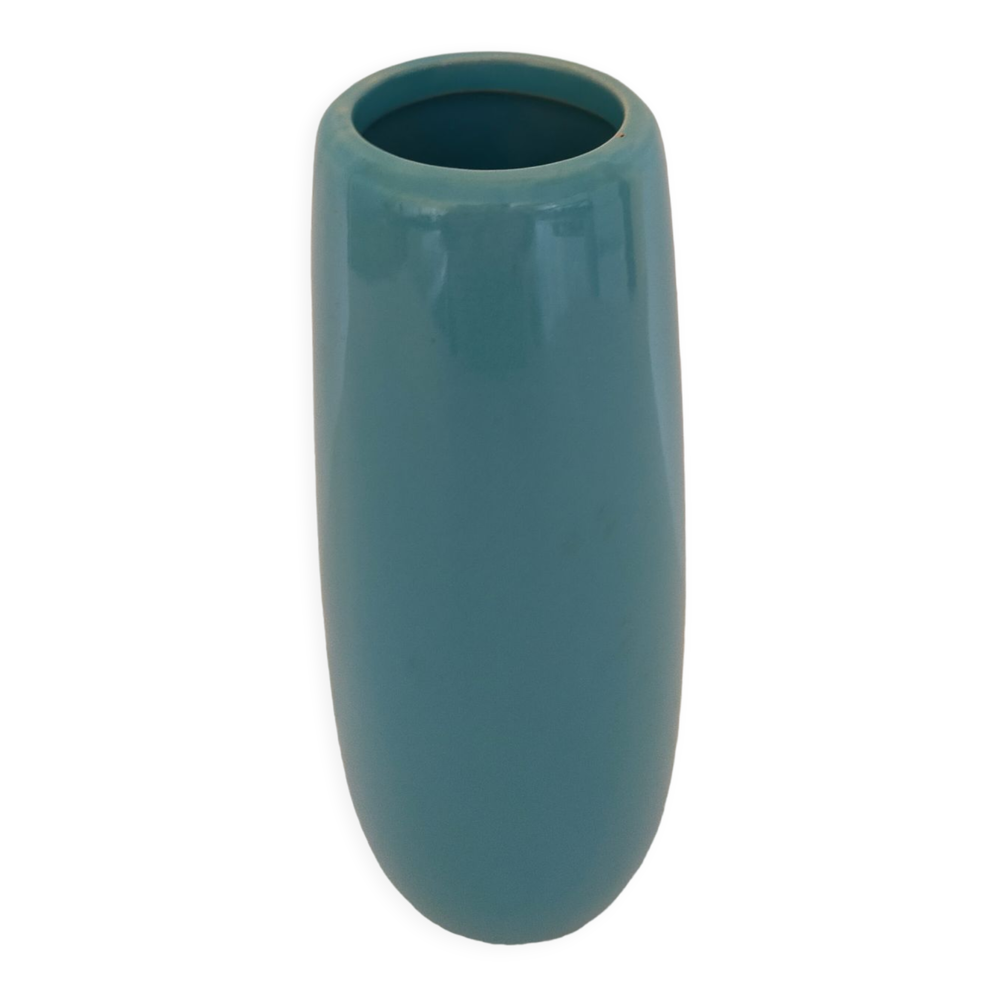 Blue ceramic vase signed