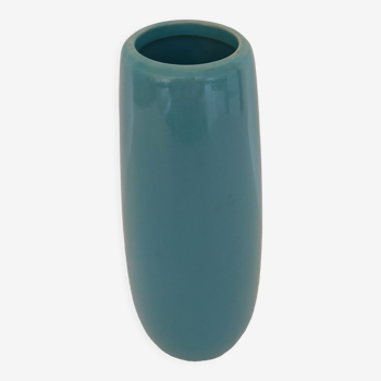 Blue ceramic vase signed