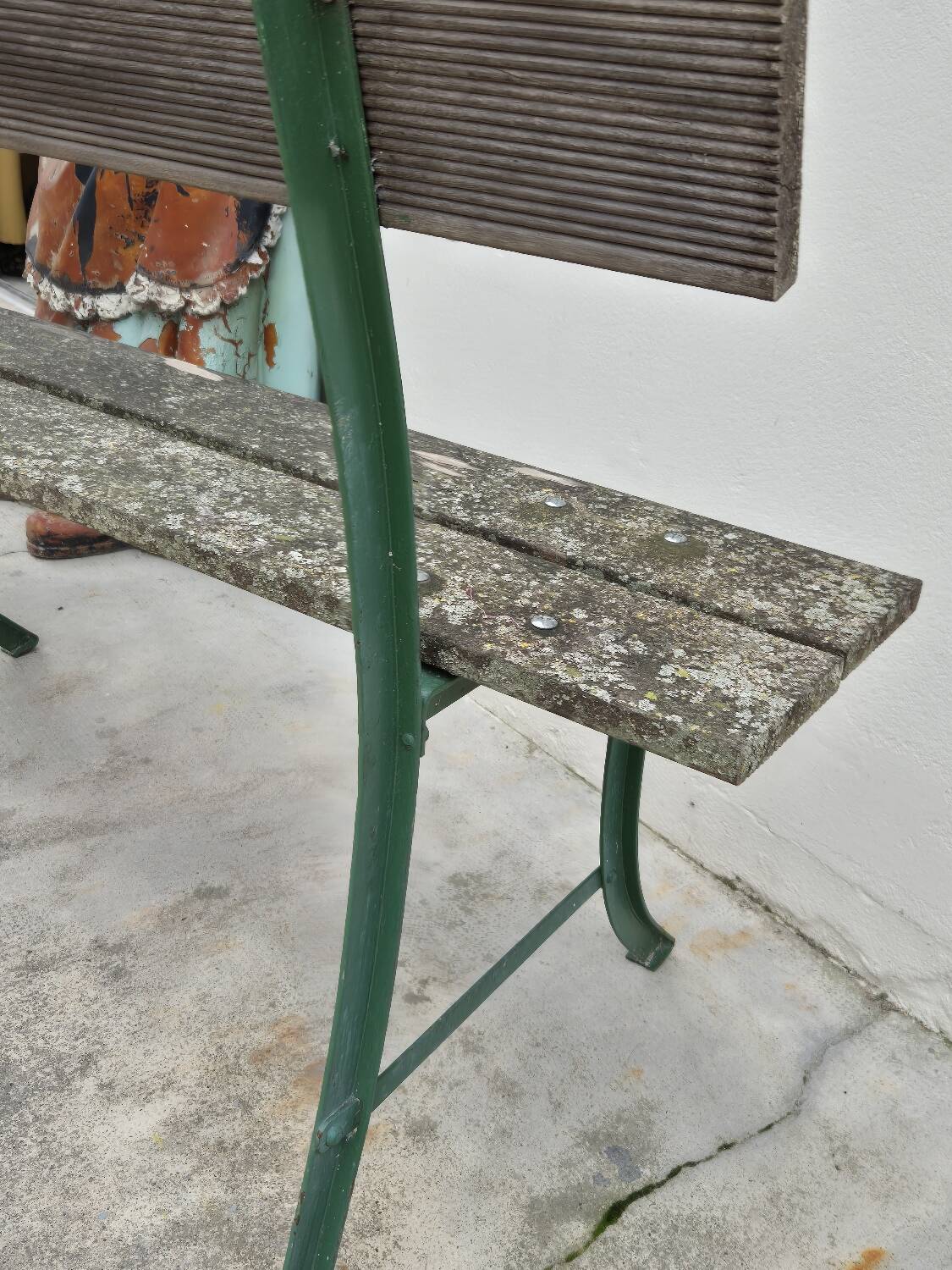 Old patinated garden bench 1950s