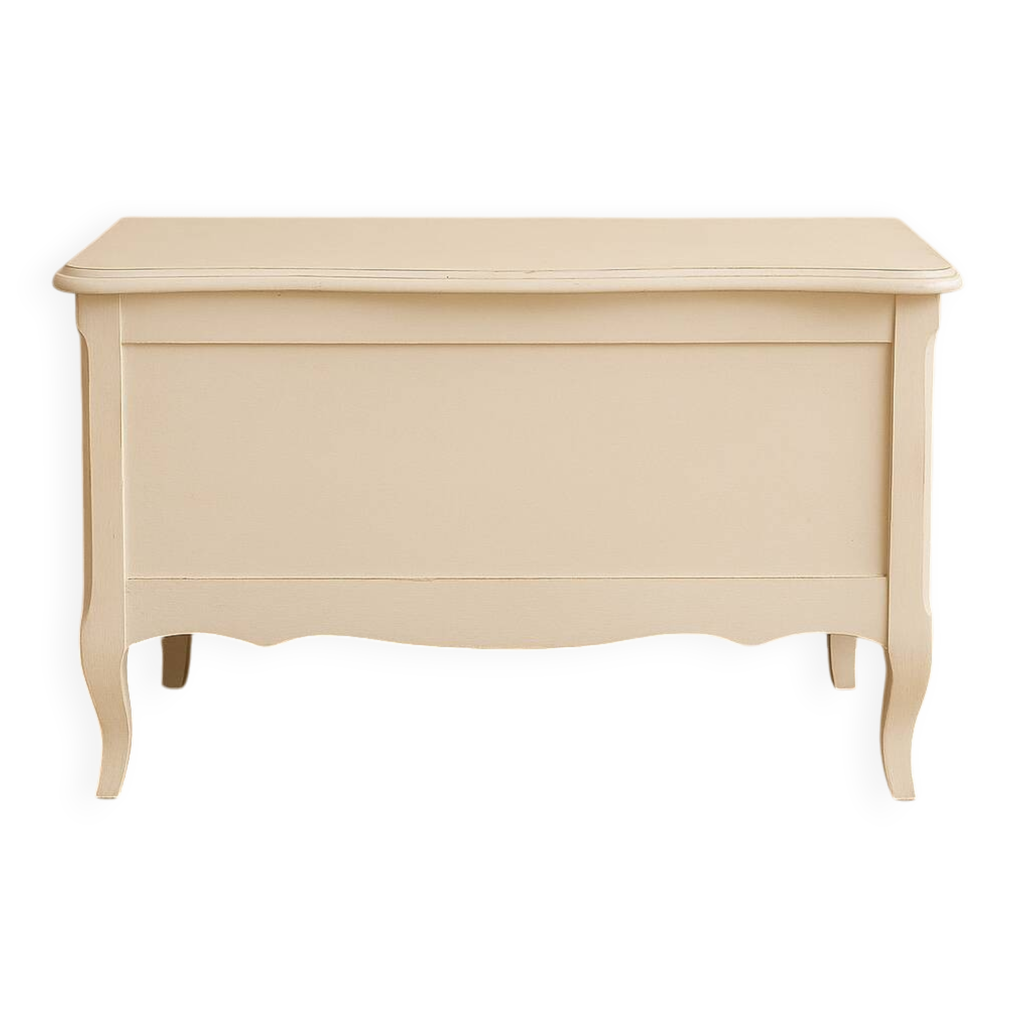 Vintage white wooden toy chest, children's storage or decorative bench