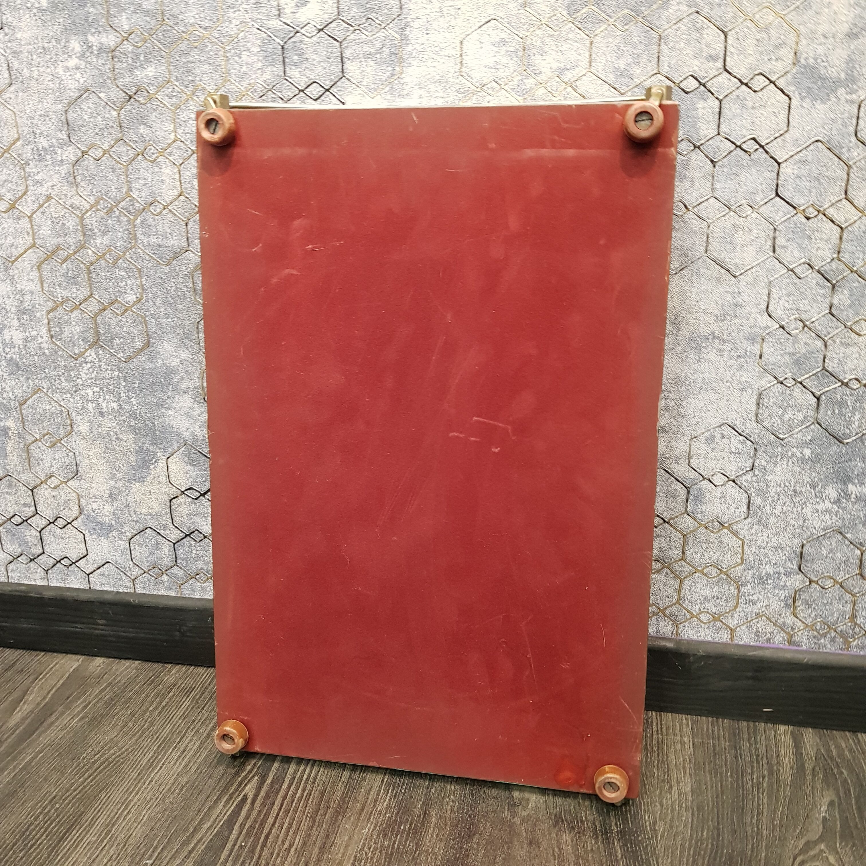 Mirror and metal tray