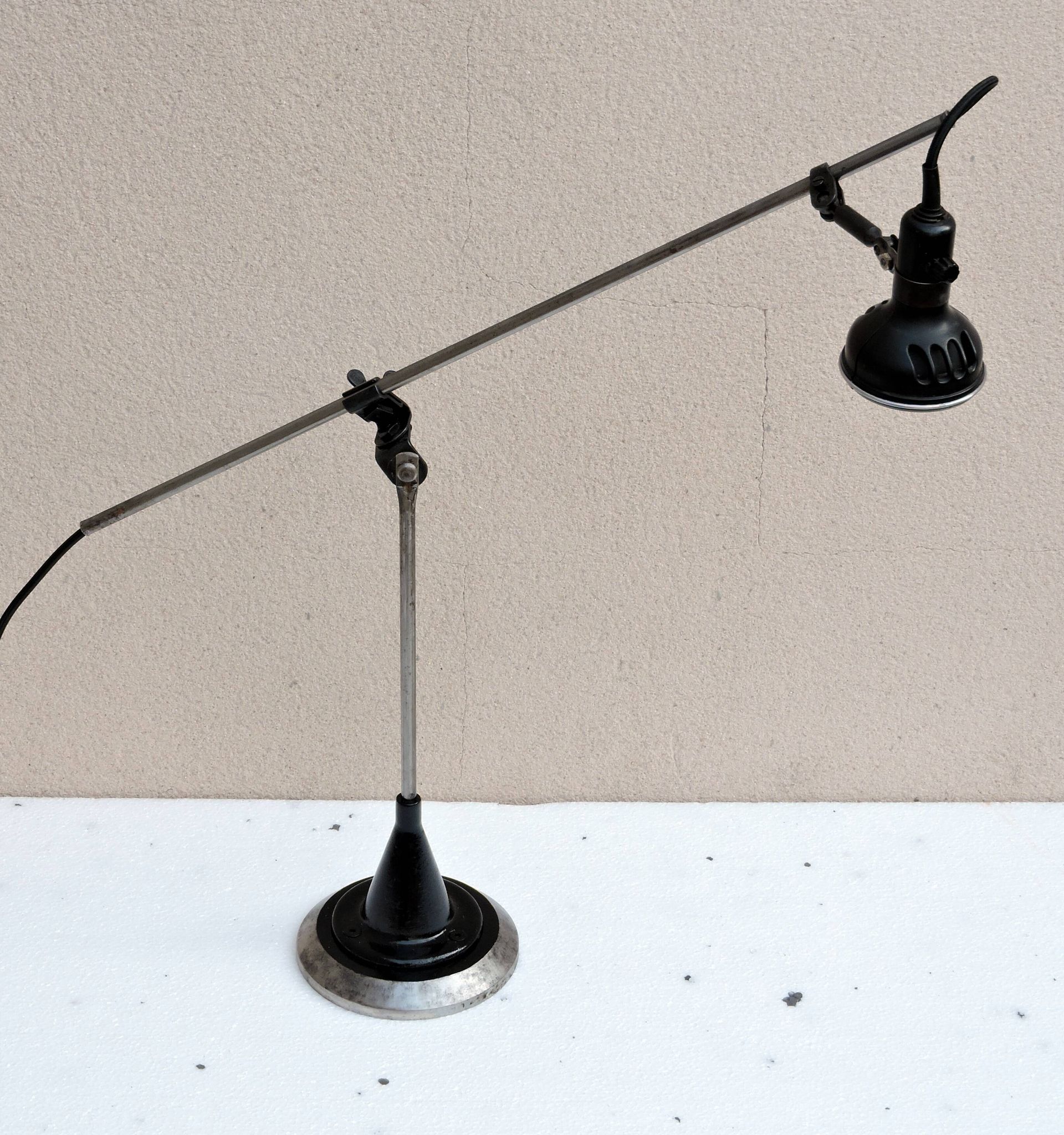 Lampe atelier Singer articulée de machine a coudre industrielle vers 1930