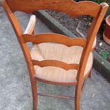 Old straw armchair