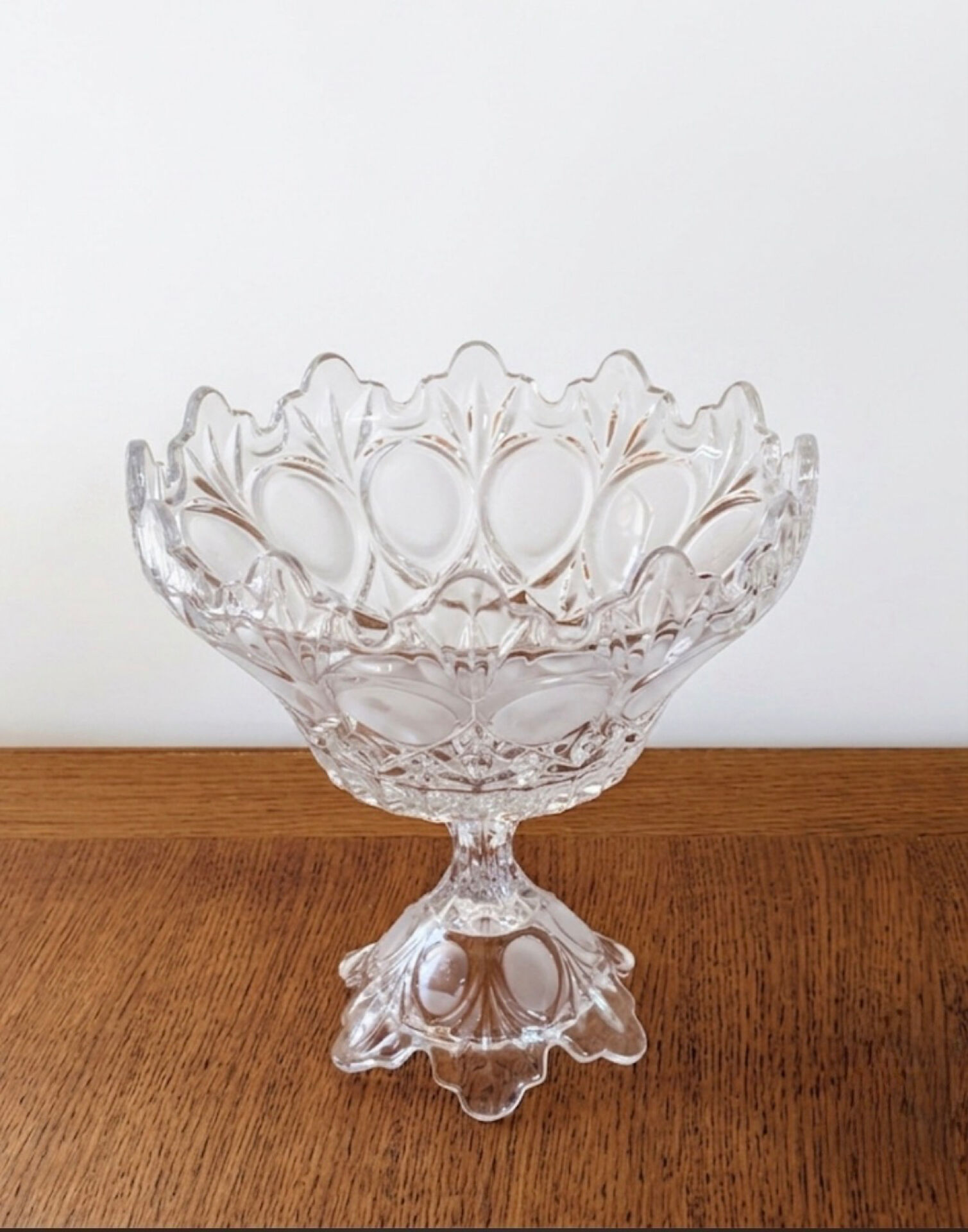 Large Bohemian crystal fruit bowl - 1950s