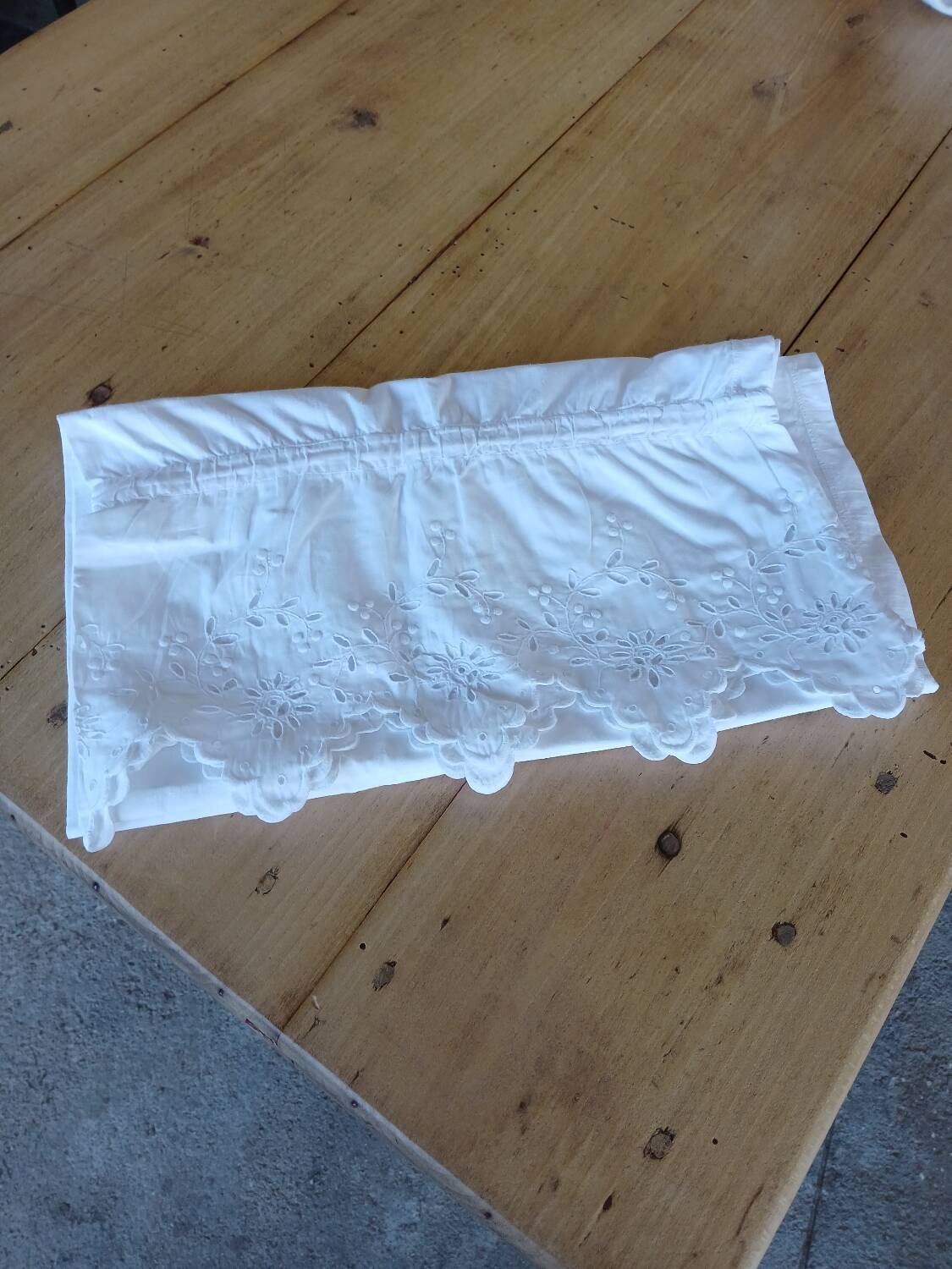 Antique ruffled bolster case