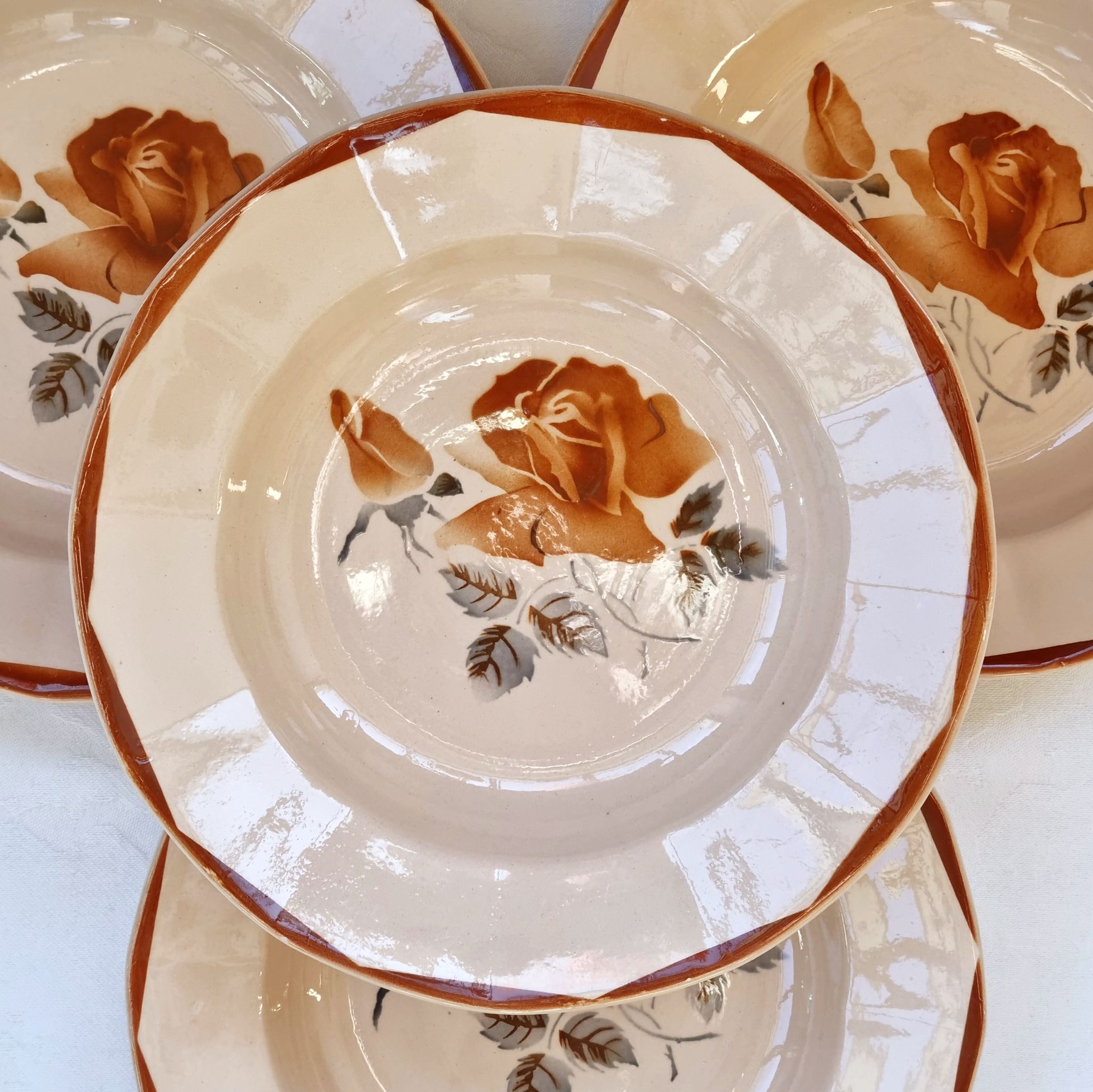 Lot de 4 assiettes creuses digoin 9181
