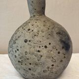 Round-bottomed vase in gray terracotta, La Borne