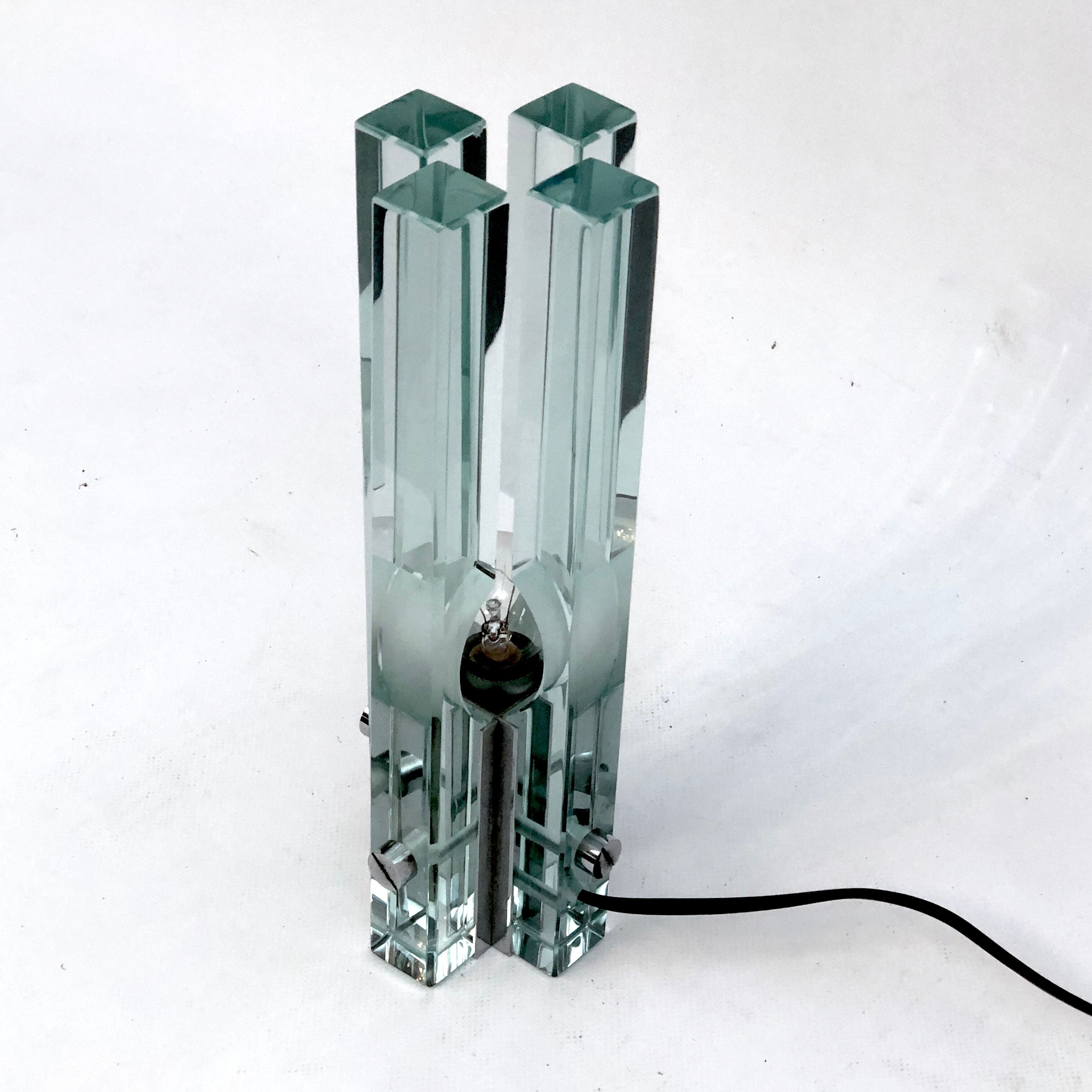 Gallotti e Radice, Vintage glass table lamp from 70s