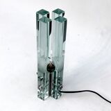 Lampe de table en verre vintage Gallotti e Radice des années 70