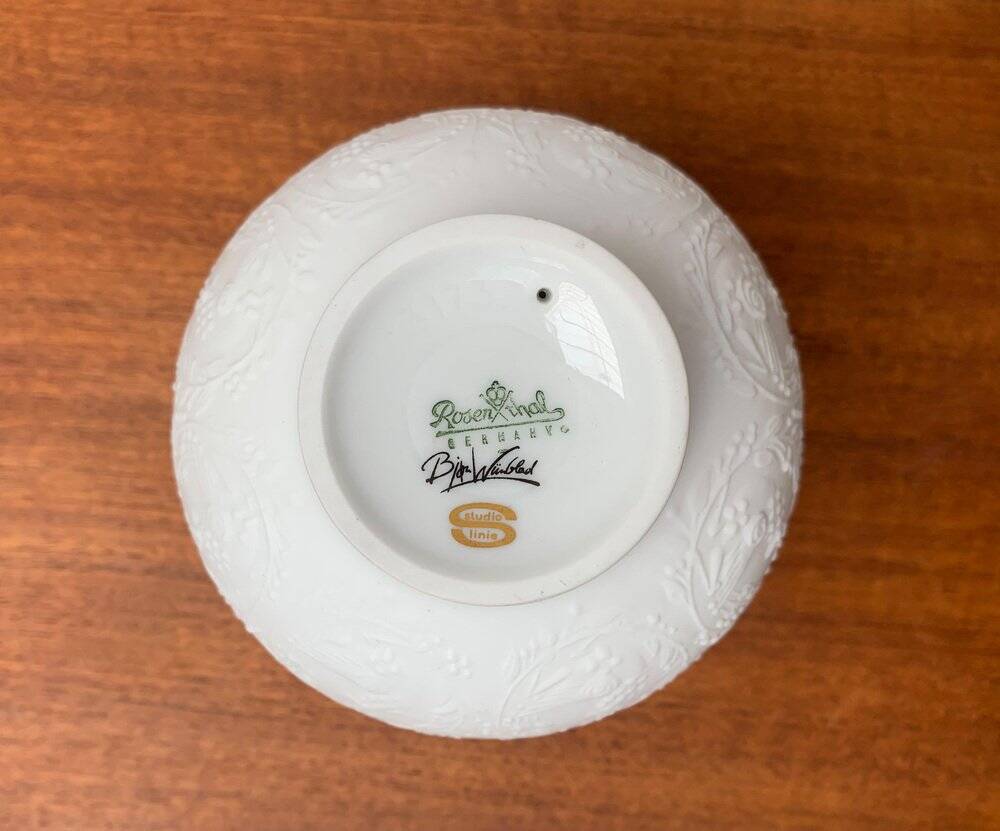 White porcelain candlestick from mid-century by Bjørn Wiinblad for Rosenthal.