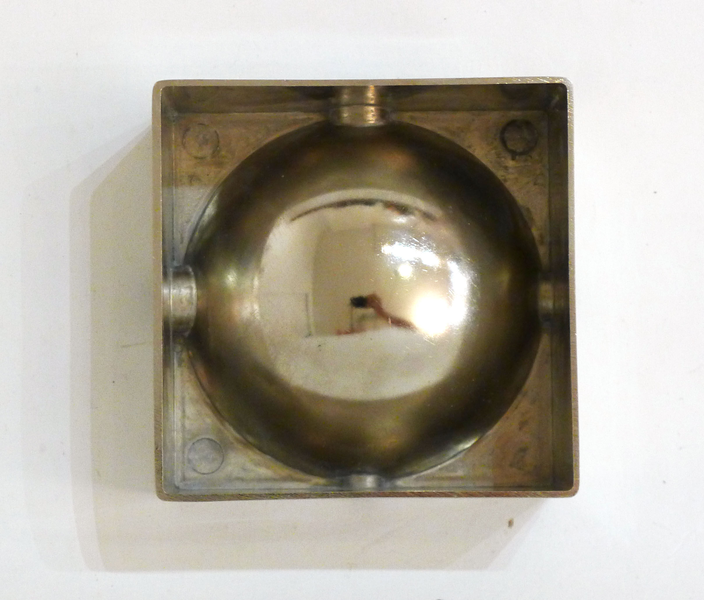 Modernist chrome metal ashtray