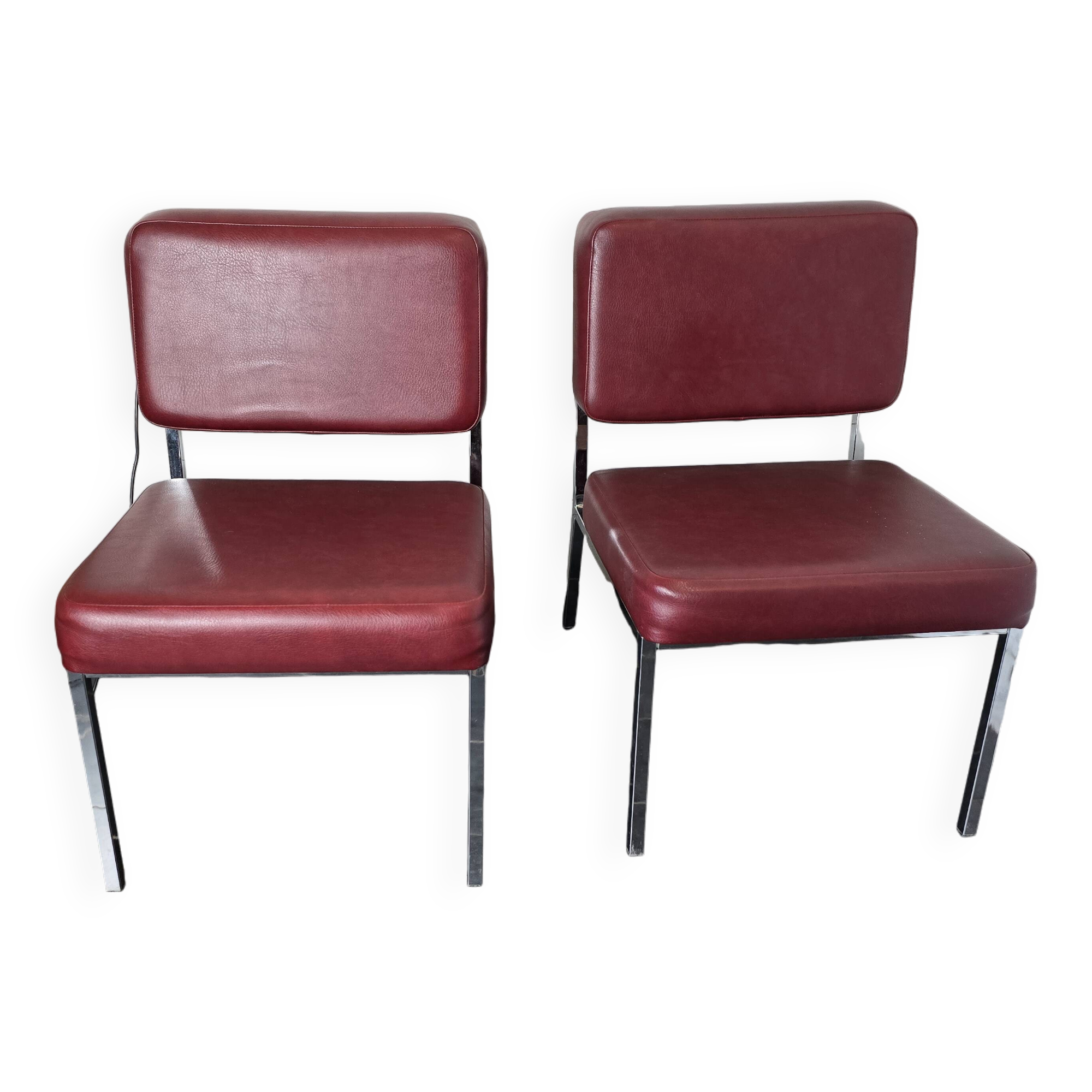 Pair of chrome footed armchairs from the 60s