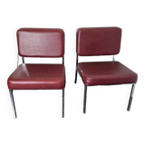 Pair of chrome footed armchairs from the 60s