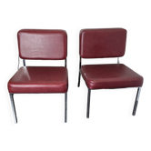 Pair of chrome footed armchairs from the 60s