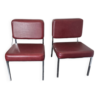 Pair of chrome footed armchairs from the 60s