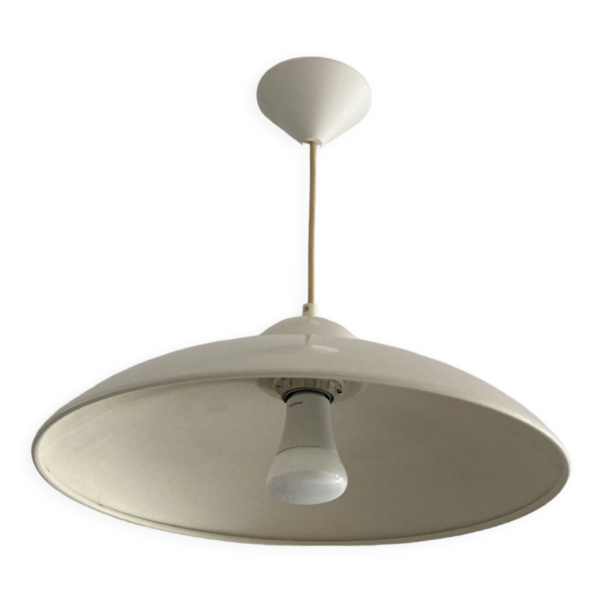 White metal pendant lamp Vrieland Design 1970s