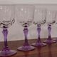 Set of 5 crystal purple stemmed glasses from the great brand Cristal d'Arques