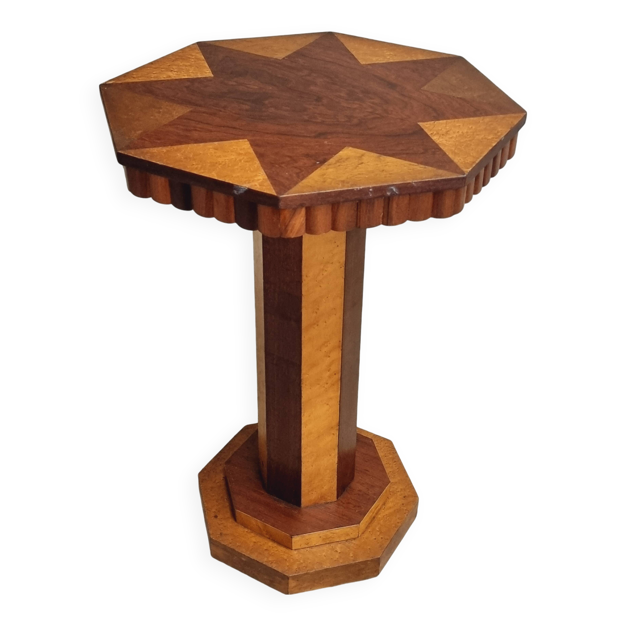 Art Deco side table plant table octagonal