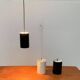 Minimalist cylindrical pendant light from the mid-century in metal by Eila & John Meiling for Louis Poulsen, set of 3.
