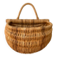 Large hanging wicker rattan basket - 1970s