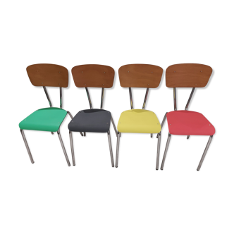 Suite de 4 chaises vintage années 1960