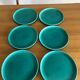 6 vintage flat earthenware plates