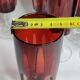 Set of 6 champagne flutes "rubies" luminarc vintage, 70s