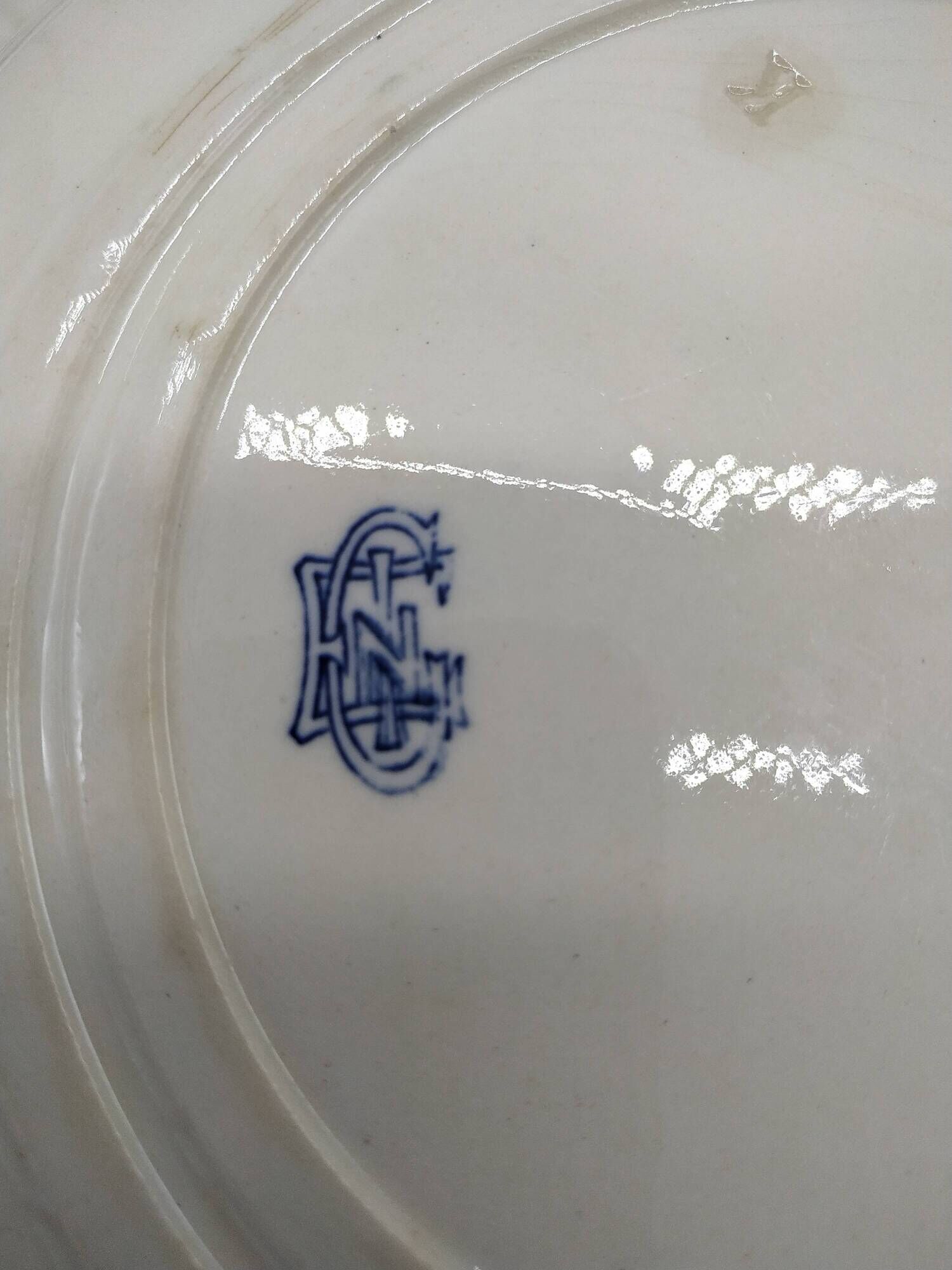 Set of 5 flat plates ibis model of the manufacture of Gien