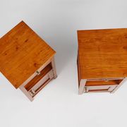 Pair of Art Deco Nightstands in wood, France 1940s