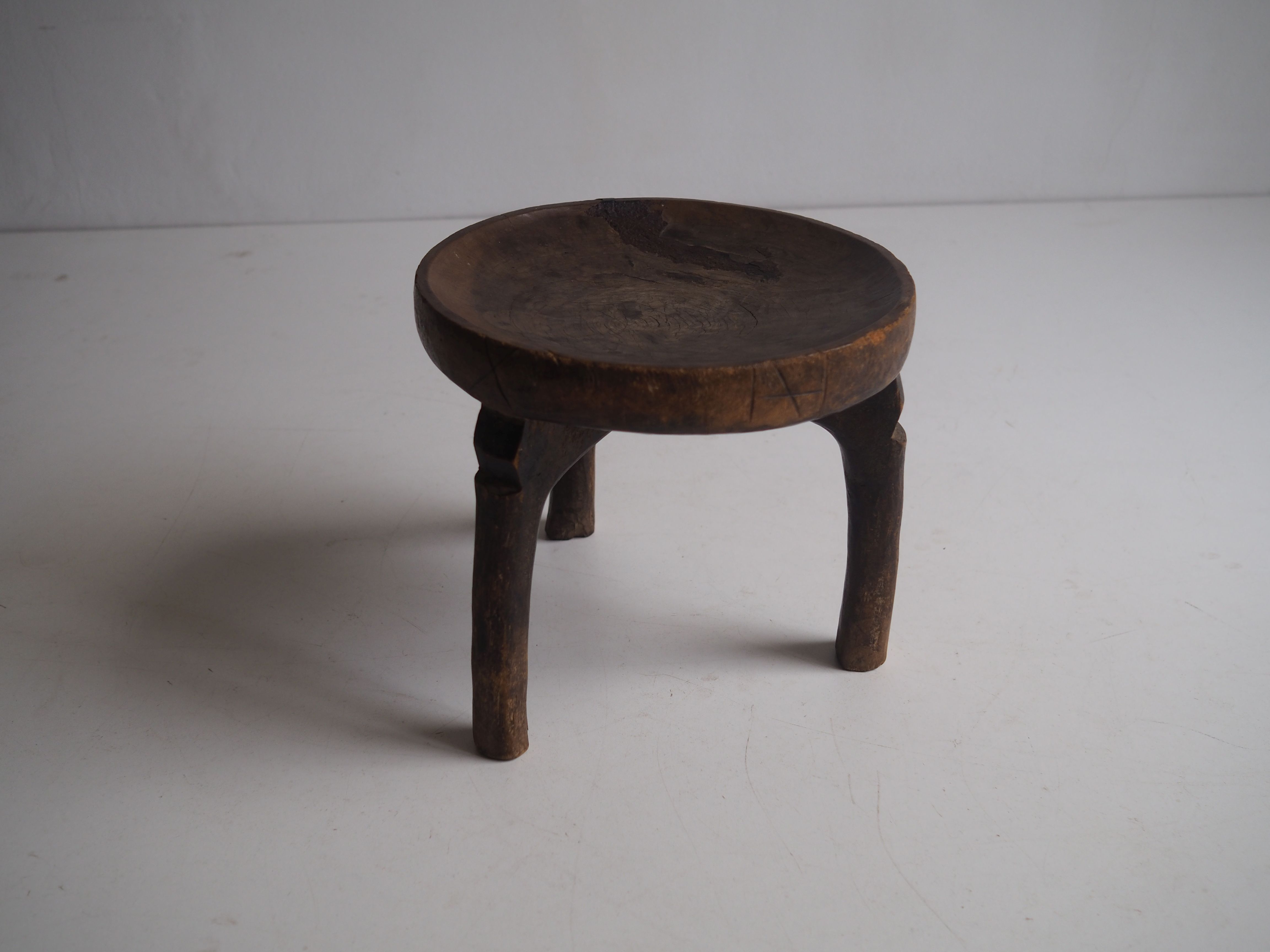 Wa-Hehe tribal carved tripod stool, Tanzania 1950s