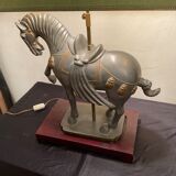 Large vintage horse plight in tin, H103 cm