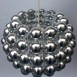 Kinetic suspension lamp with half swivel spheres from the 70s