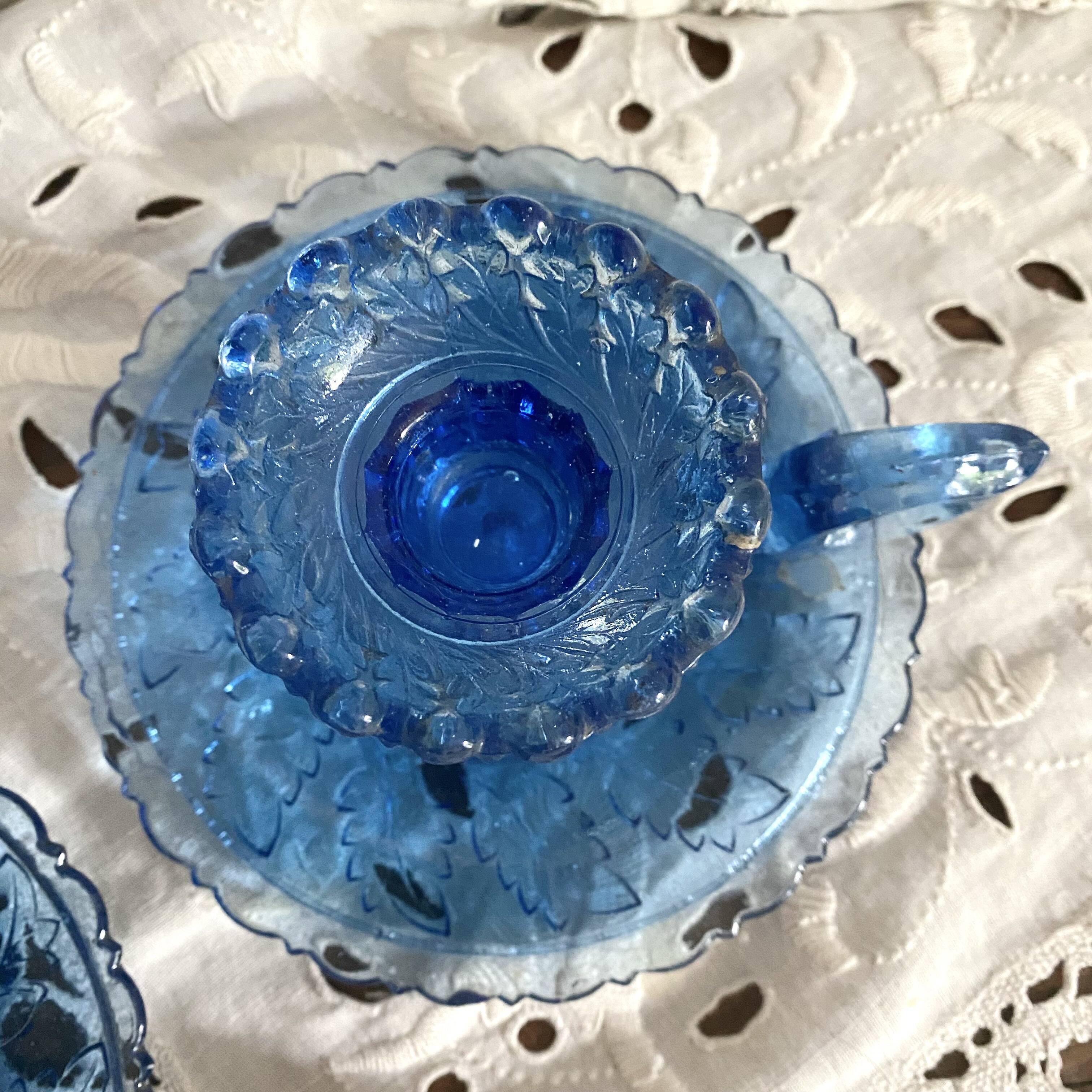 Pair of glass candlesticks