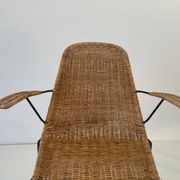 Wicker armchair and footrest, Germany, 1960s
