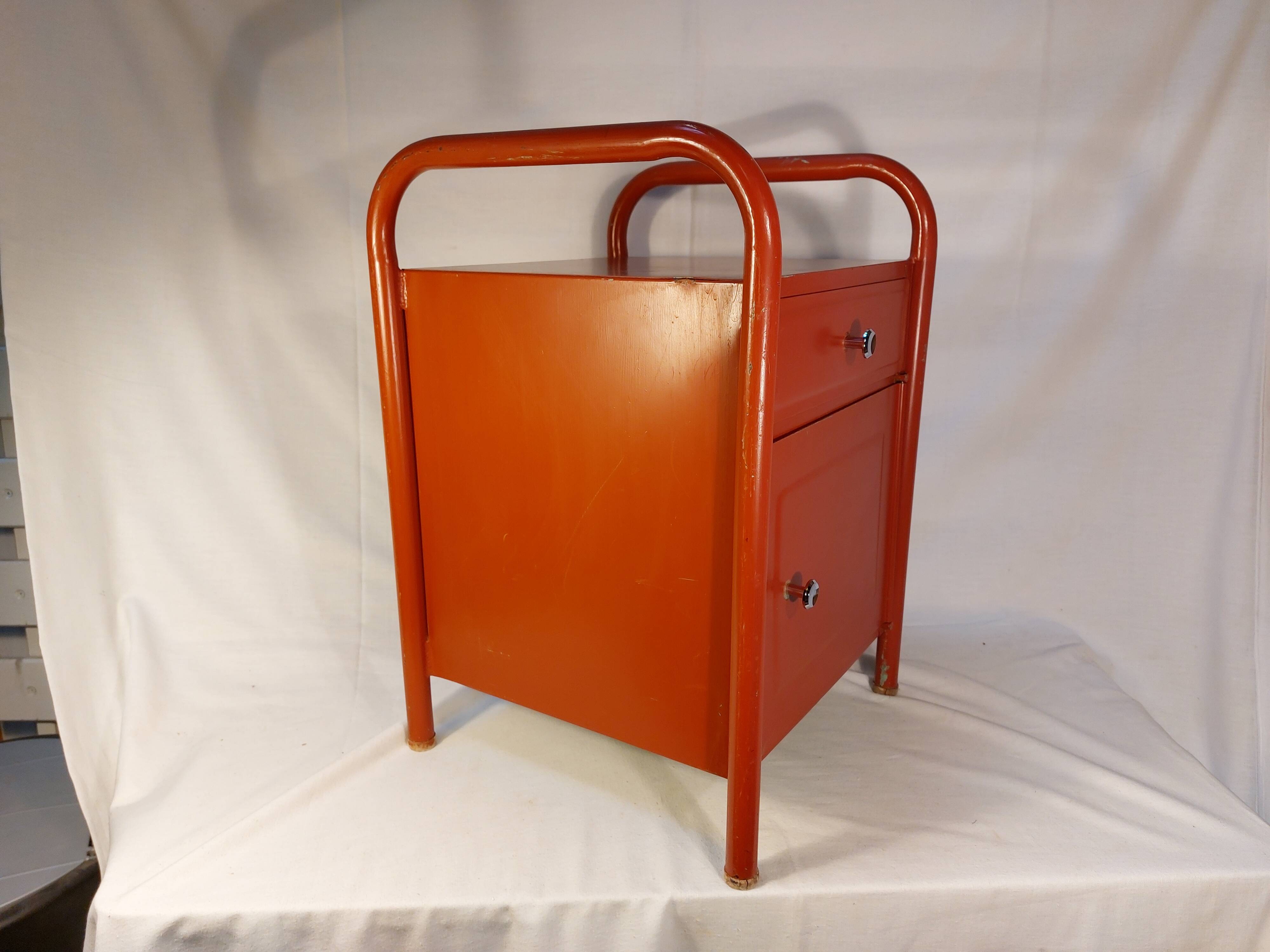 Vintage metal boarding school or hospital bedside