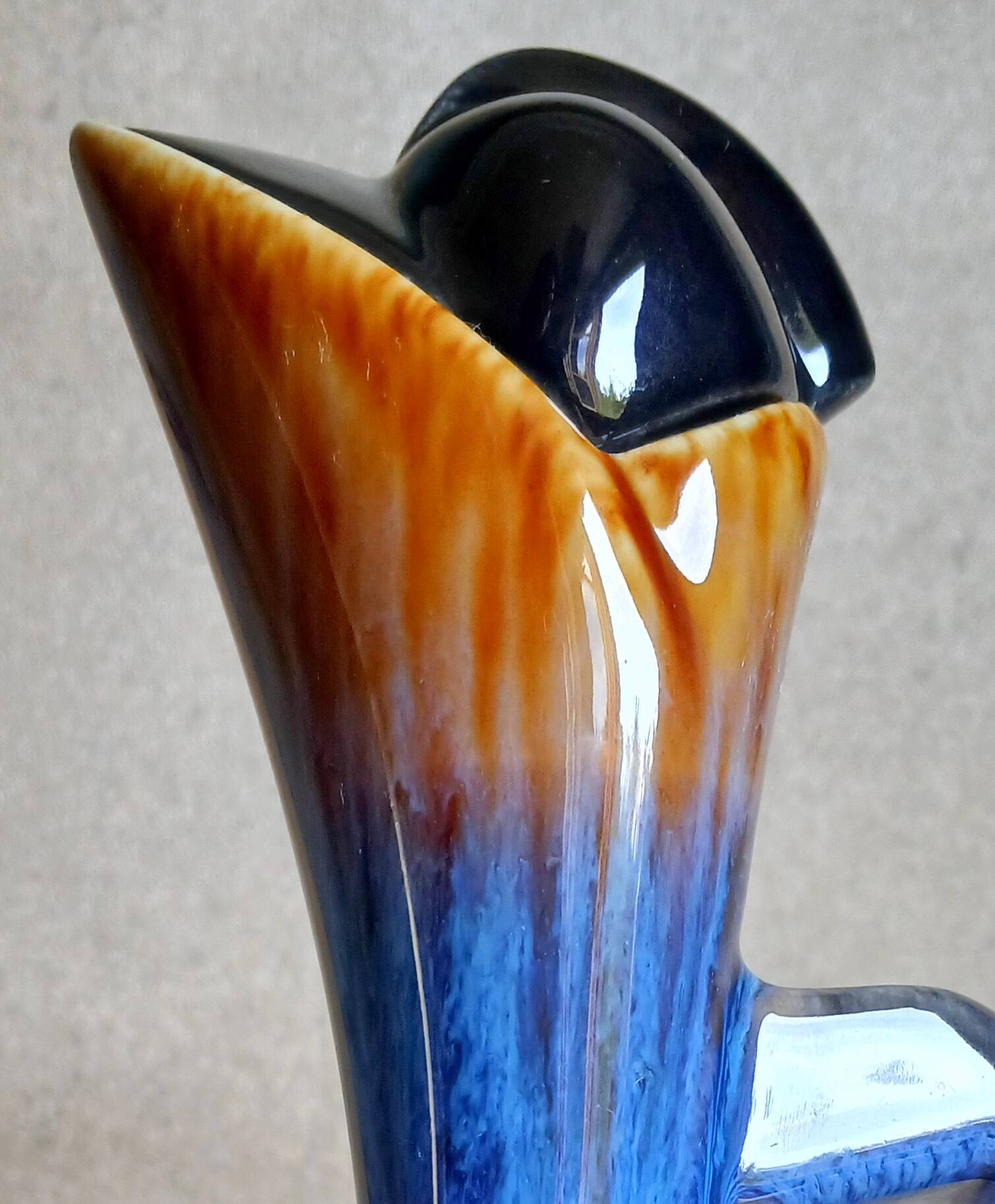 Zoomorphic pitcher in flame-fired stoneware "grand feu". France circa 1960.