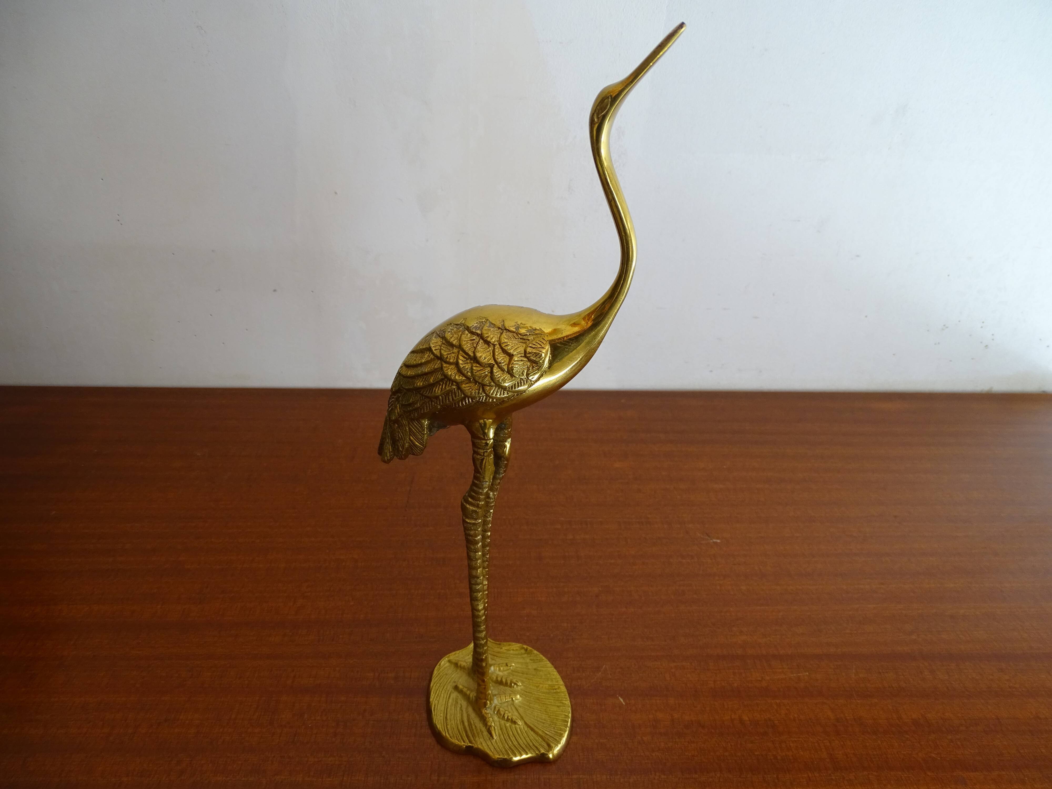 Vintage brass heron
