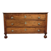 Directoire period chest of drawers in solid walnut, circa 1800