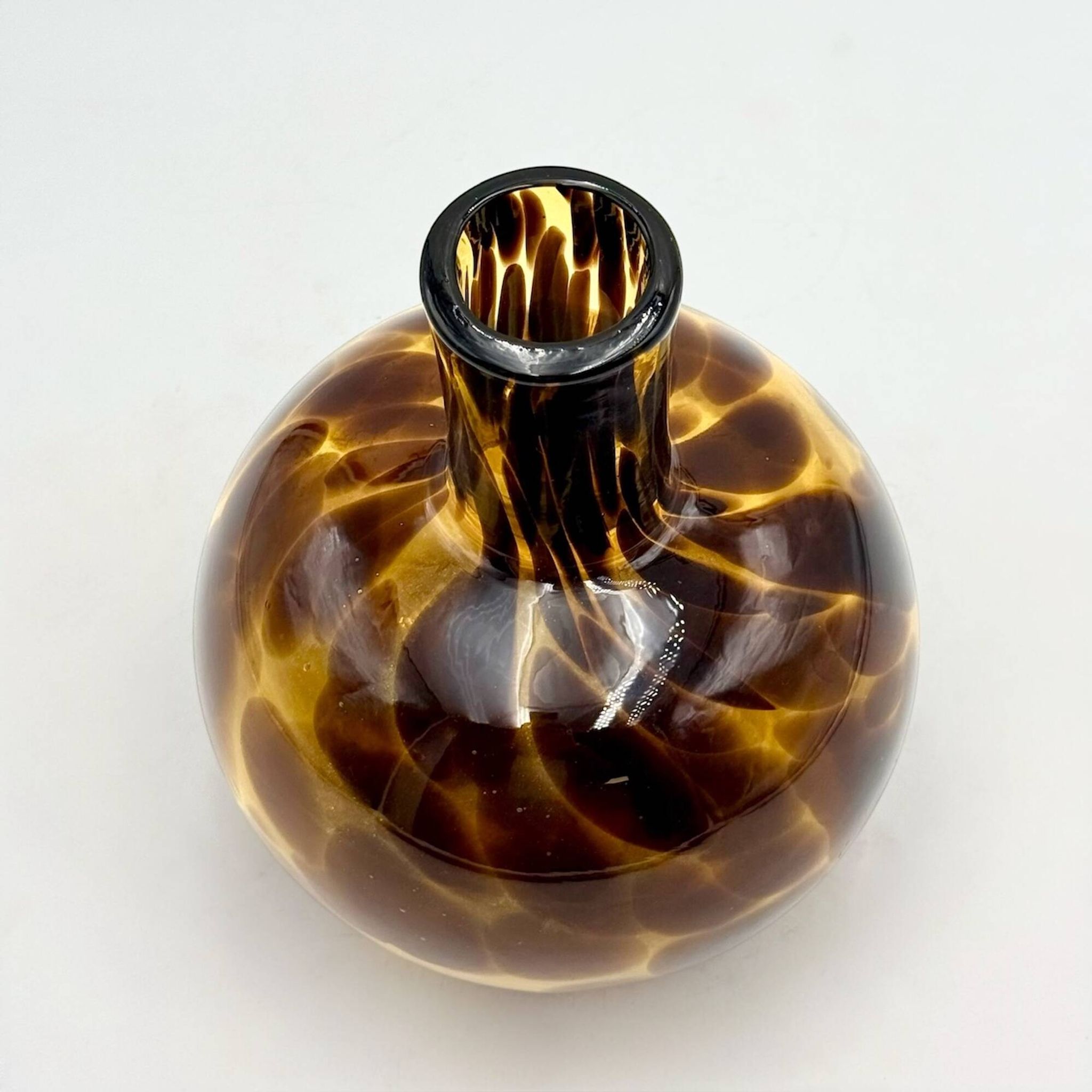 Empoli Blown Glass Vase with Amber and Brown Hues, 1960s