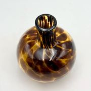 Empoli Blown Glass Vase with Amber and Brown Hues, 1960s