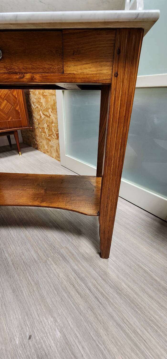 Old dressing table in wood and marble