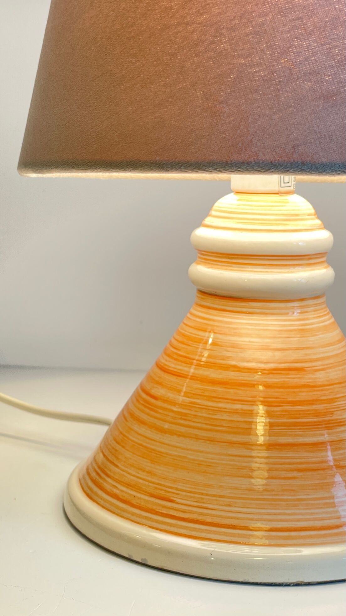 Geometric ceramic lamp by larec 80s