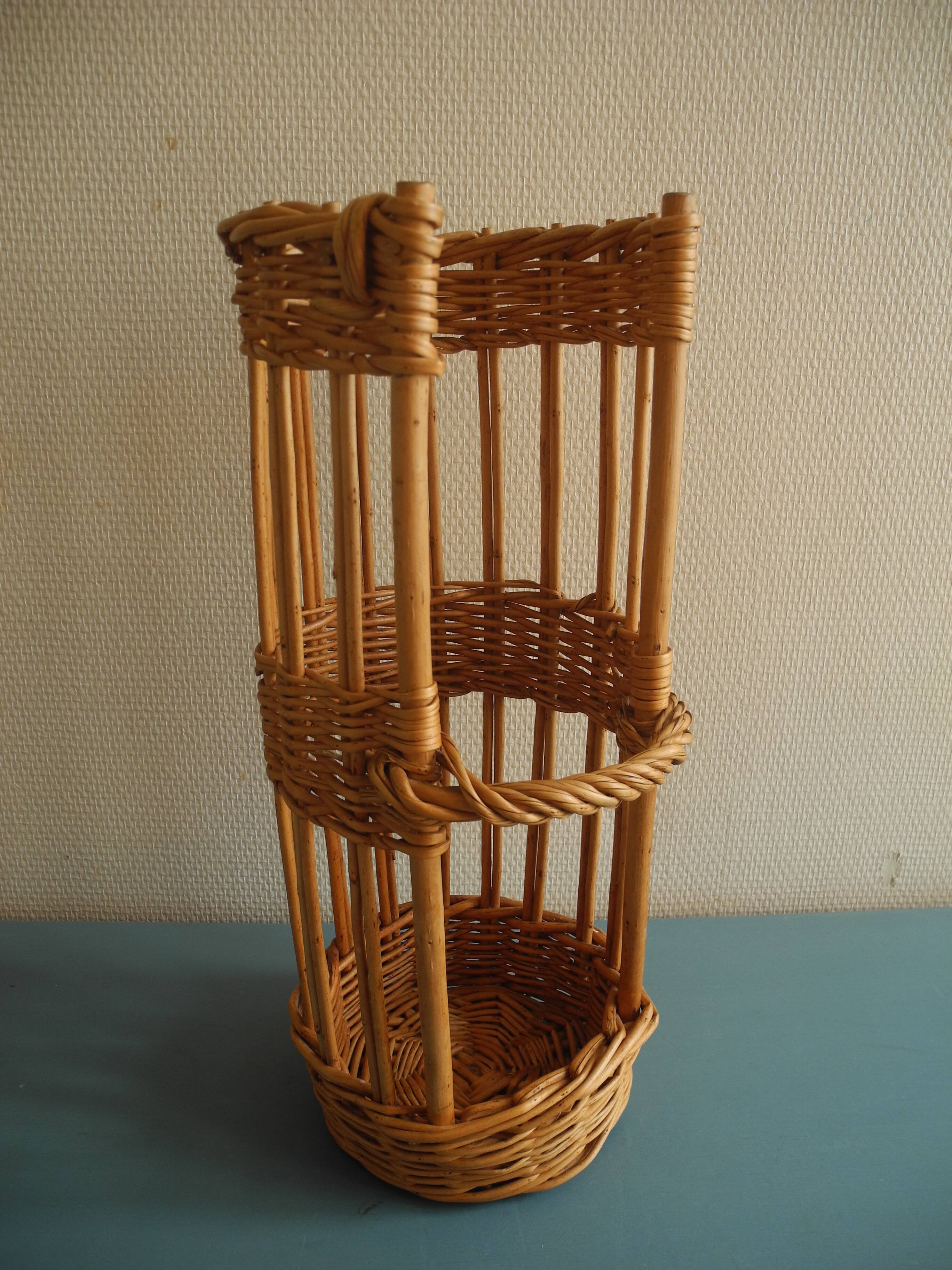 vintage wicker bread rack basket