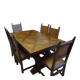 Table à manger et 6 chaises bois massif années 1950
