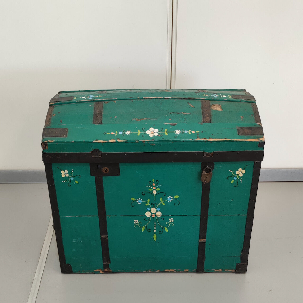 Green painted austian trunk