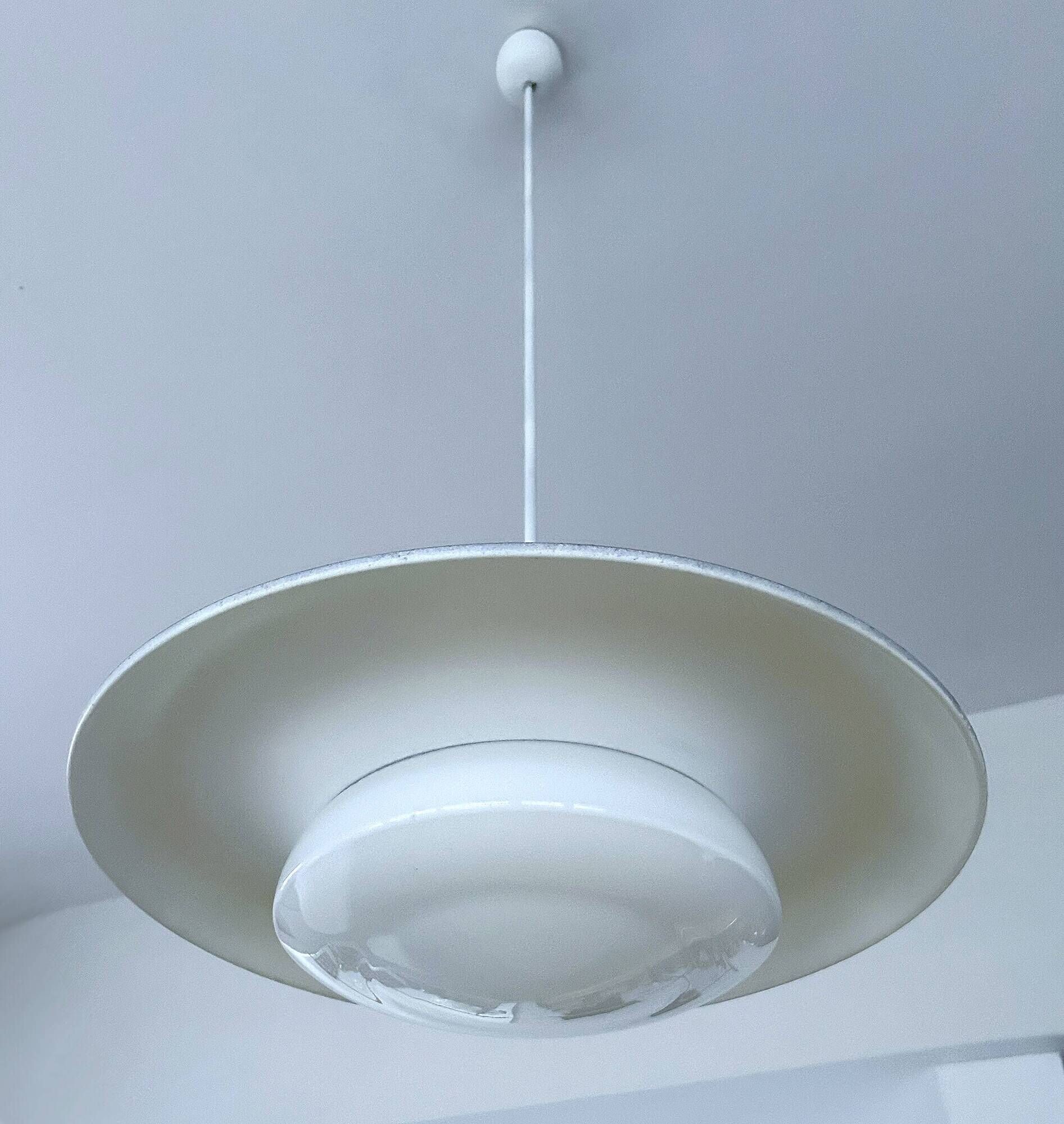 Pair of large bauhaus pendant lights from the 1930s