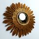 Vintage golden sunburst mirror, 1960s