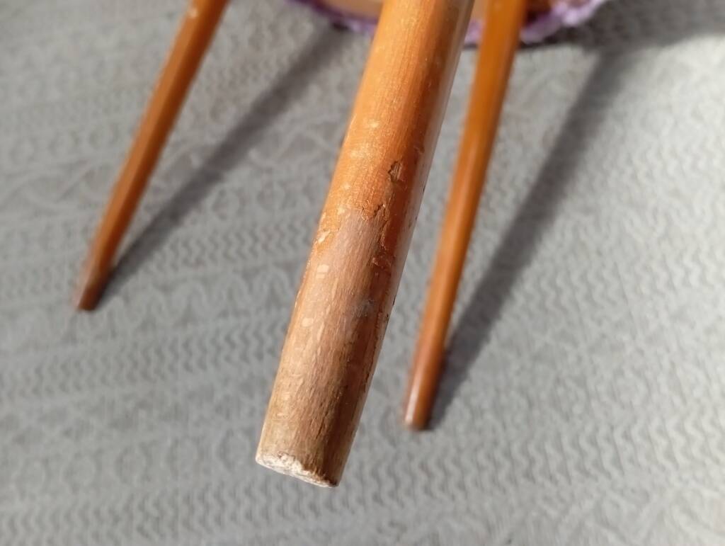 Lilac furry chair from the 50s